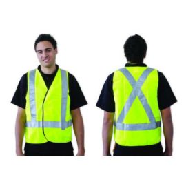 Fluoro Yellow X Back Safety Vest