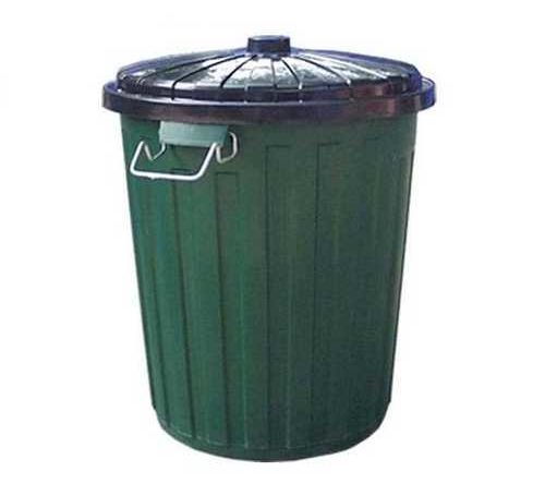 Green Rubbish Bin with Lid 55L