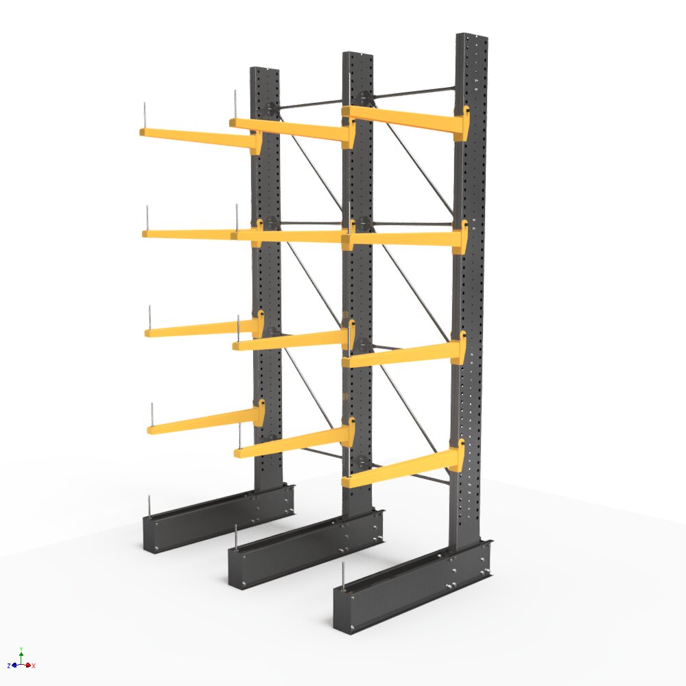 MECA CANTILEVER RACK - BAY SE x 1400 CTS x 5000mm x 4 ARMS x 2 BAY - RENDER 7