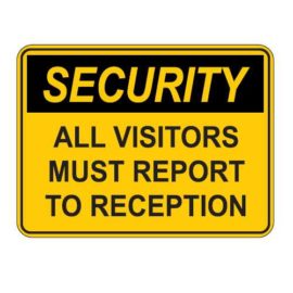 Visitors to Reception Sign